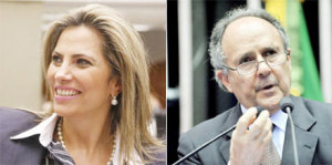 Cida Borghetti e Cristovam Buarque.