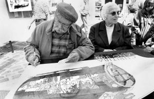 Poty Lazzarotto (com a poeta Helena Kolody): memória