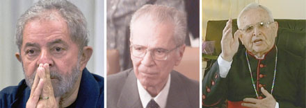 Luiz Inácio Lula da Silva, Ney Aminthas de Barros Braga e o Cardeal Dom Paulo Evariso Arns.