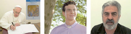 Papa Francisco, padre Reginaldo Manzotti e Elson Faxina.