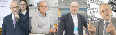 Oscar Alves, Nilson Monteiro, dom José Antonio Peruzzo e Dino Zambenedetti