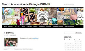 Site do Centro Acadêmico de Biologia da PUCPR