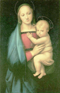 Madonna e o Menino, Raphael, pintor italiano renascentista
