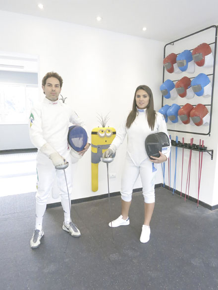 A sala conta com um local para treino infantil