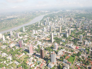 Vista aérea do centro de Foz