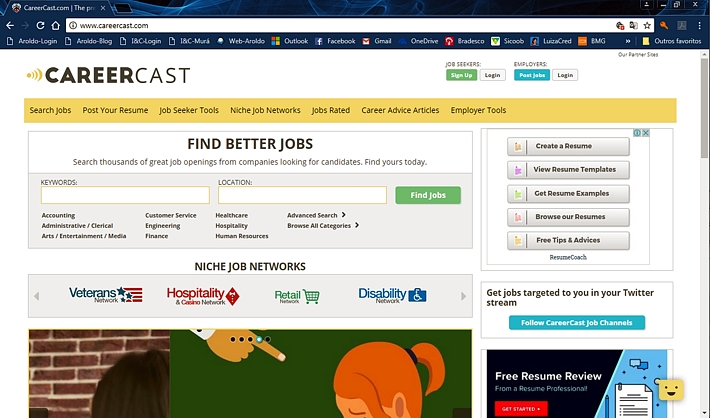 Site “Career Cast”: pesquisa
