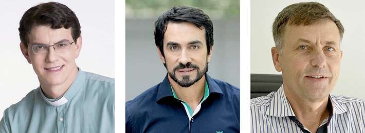 Padre Manzotti, padre Fábio de Mello e ex-prefeito Luizão.