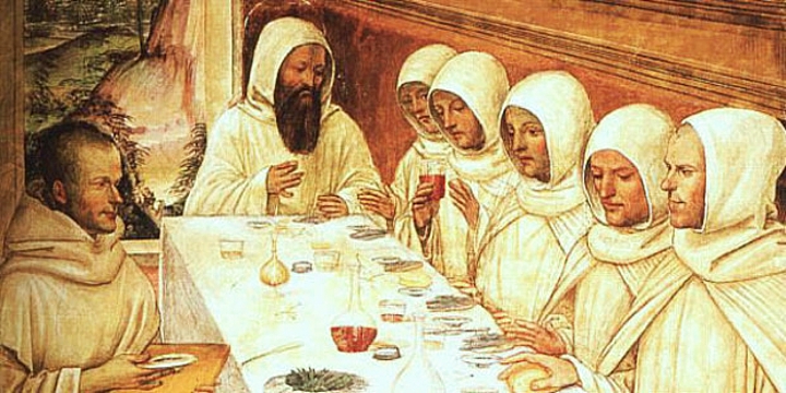 Monges se alimentando (Pintura de Giovanni Sodoma)