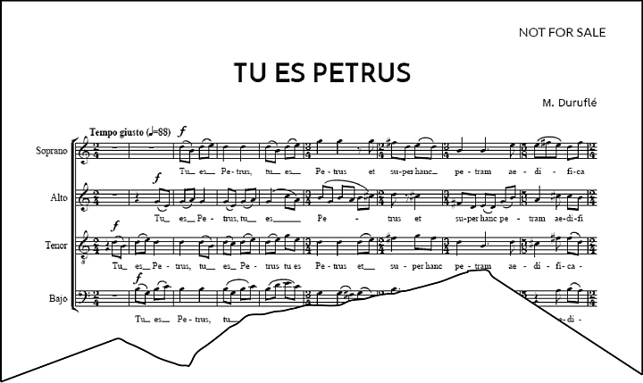 Partitura do “Tu és Petra”