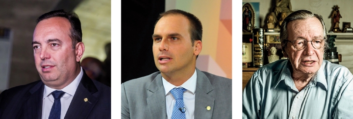 Fernando Francischini, Eduardo Bolsonaro, Olavo Carvalho.