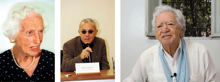 Helena Kolody (Cesar Brustolin/SMCS), Siron Franco (Roosewelt Pinheiro/ABr) e Thiago de Mello