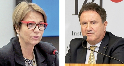 A futura ministra Teresa Cristina e Evaristo Eduardo de Miranda