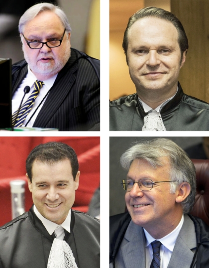 Ministros paranaenses do STJ: Felix Fischer, Joel Ilan Paciornik, Nefi Cordeiro e Sérgio Luiz Kukina