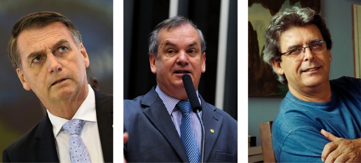 Jair Bolsonaro: introduzido por Peninha em SC; Deputado Peninha Mendonça: persistente bandeira; Dante Mendonça: irmão de Peninha (Foto: Eduardo Reinehr)