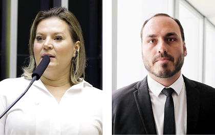 Joice Hasselmann e Carlos Bolsonaro
